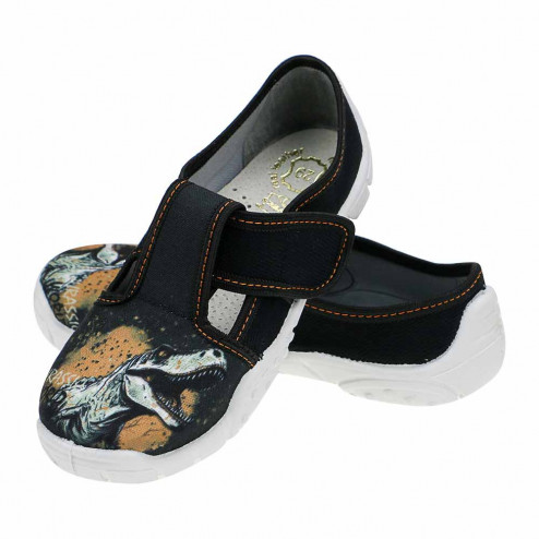kapcie-buty-chlopiece-czarno-bezowe-dinozaur-grozny-raweks-borysb24