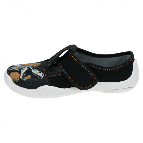 kapcie-buty-chlopiece-czarno-bezowe-dinozaur-grozny-raweks-borysb24