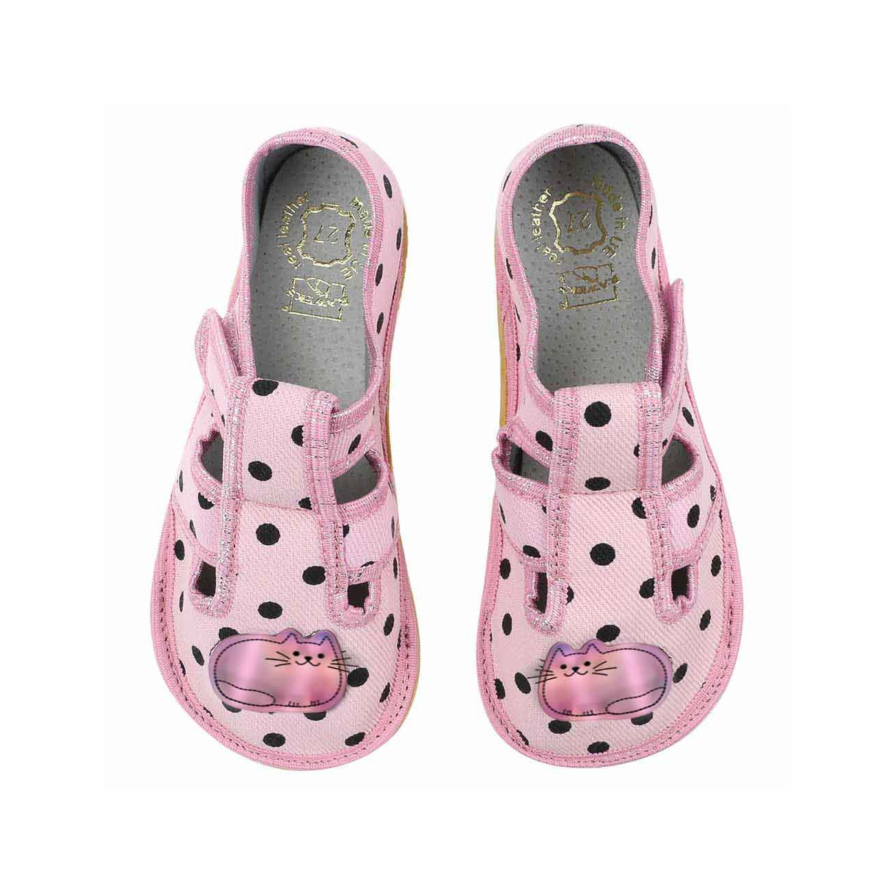 kapcie-buty-dziewczece-barefoot-rozowe-w-groszki-z-kotkiem-Raweks-Zuzia-Z22 kapcie-buty-dziewczece-barefoot-rozowe-w-groszki-z-kotkiem-Raweks-Zuzia-Z22
