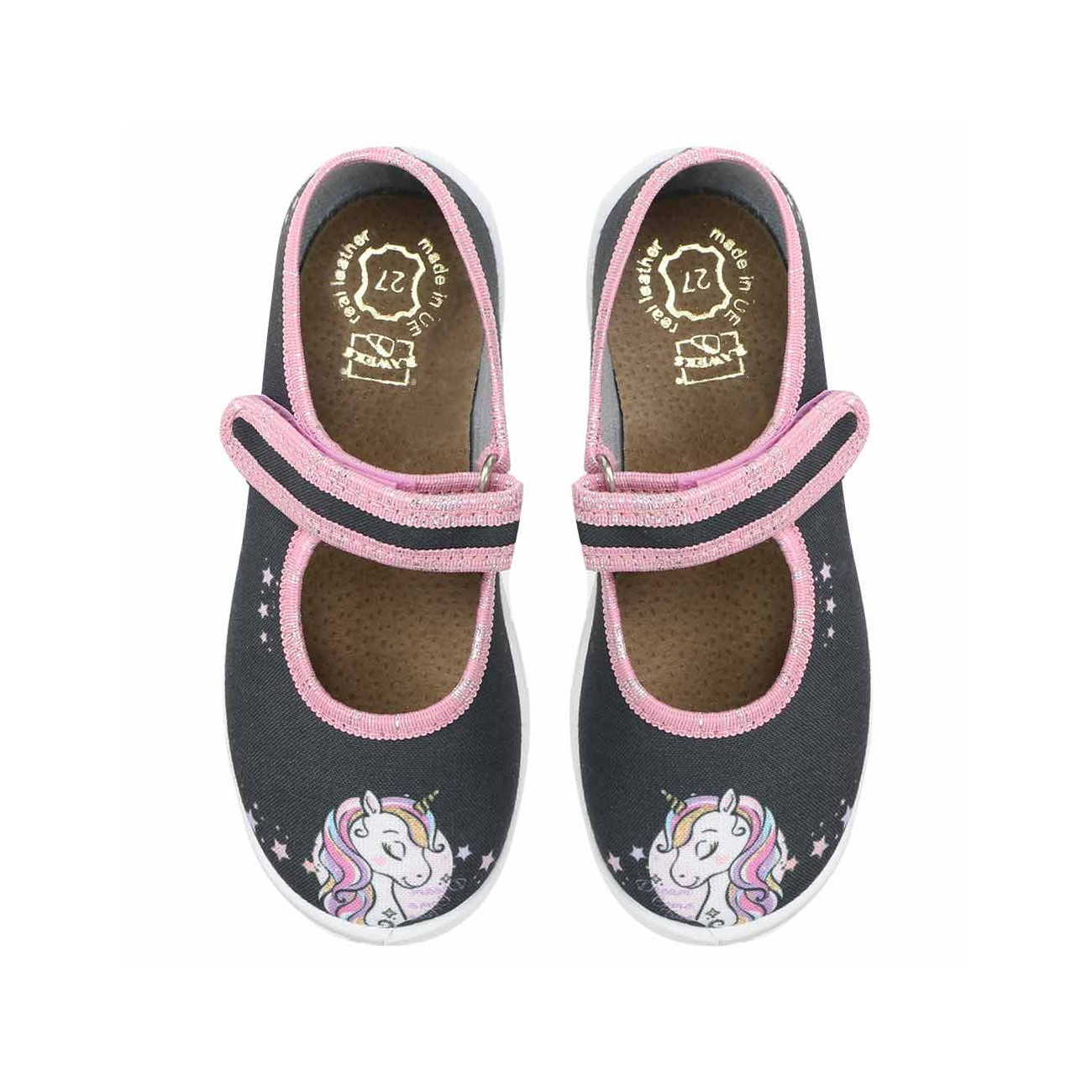 DorotkaD41 kapcie buty dziewczęce do przedszkola grafitowo rozowe z jednorozcem DorotkaD41 kapcie buty dziewczęce do przedszkola grafitowo rozowe z jednorozcem