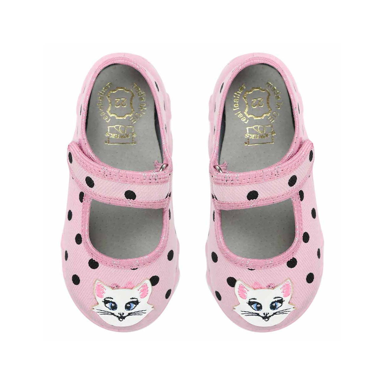 kapcie-buty-pantofle-ciapy-dla-dziewczynki-do-zlobka-do-przedszkola-rozowe-w-groszki-z-kotkiem-raweks-majaM09 kapcie-buty-pantofle-ciapy-dla-dziewczynki-do-zlobka-do-przedszkola-rozowe-w-groszki-z-kotkiem-raweks-majaM09