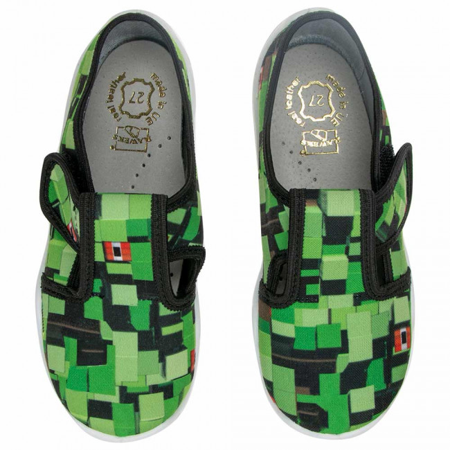 kapcie buty buciki wiosenne trampki czarno zielone klocki 3D raweks Borys B28