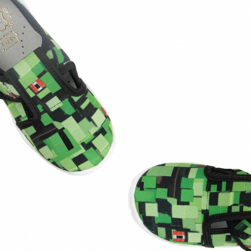 kapcie buty buciki wiosenne trampki czarno zielone klocki 3D raweks Borys B28