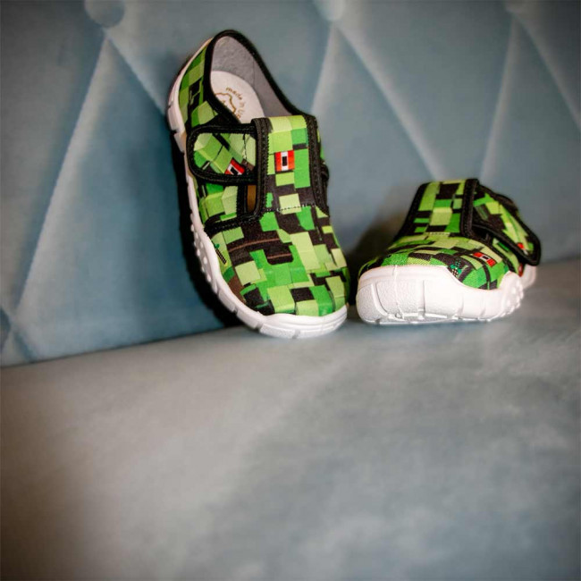 kapcie buty buciki wiosenne trampki czarno zielone klocki 3D raweks Borys B28