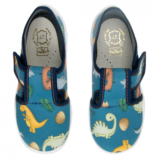 buty buciki trampki wiosenne niebieskie w dinozaury raweks Borys B26 1