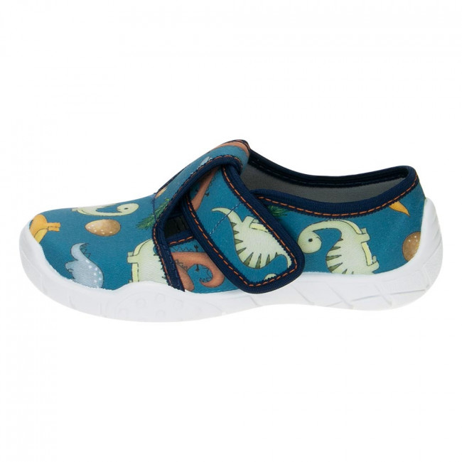 buty buciki trampki wiosenne niebieskie w dinozaury raweks Borys B26 1