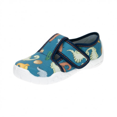 buty buciki trampki wiosenne niebieskie w dinozaury raweks Borys B26 1