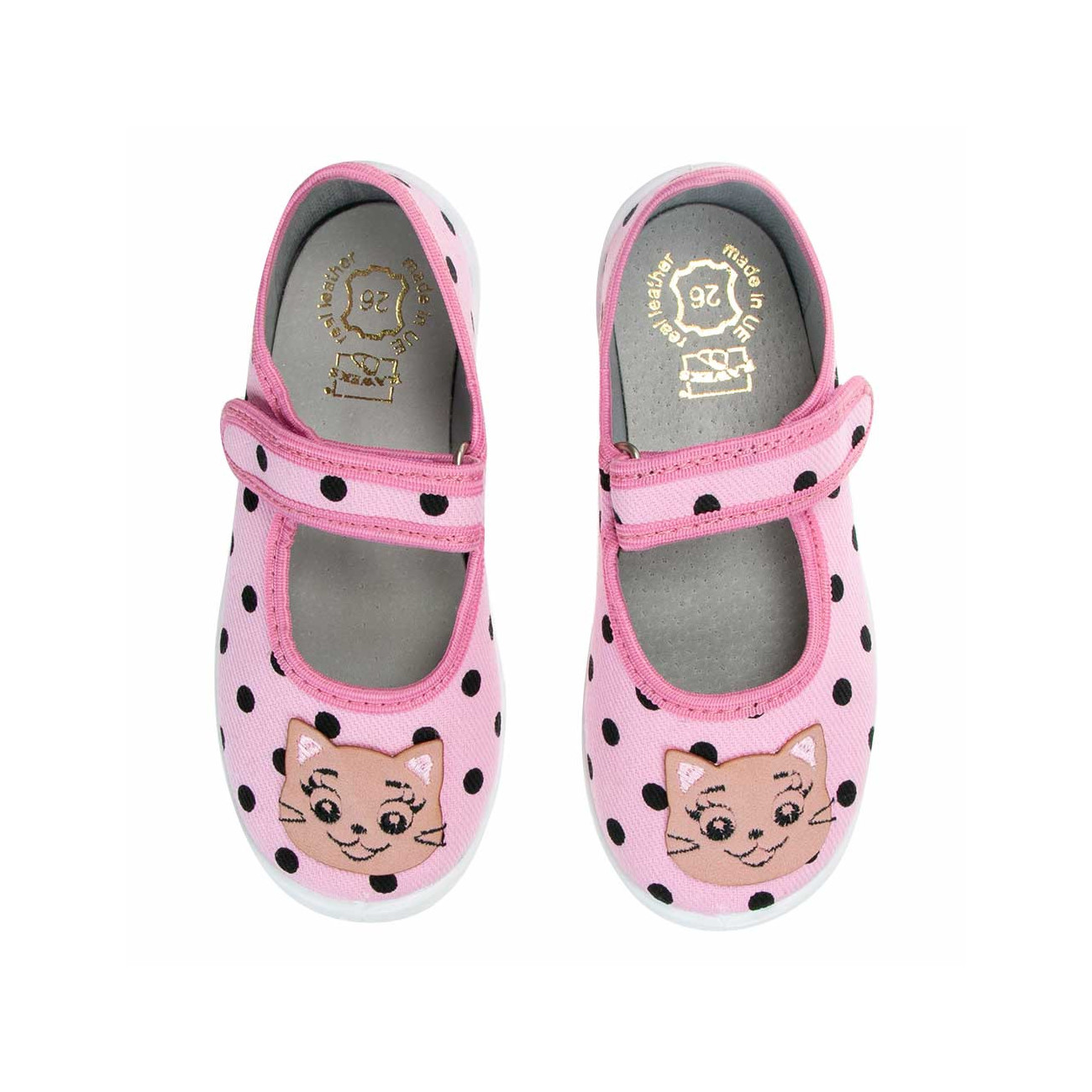 kapcie buty dziewczęce rozowe groszki kotki Dorotka D48 0a kapcie buty dziewczęce rozowe groszki kotki Dorotka D48 0a