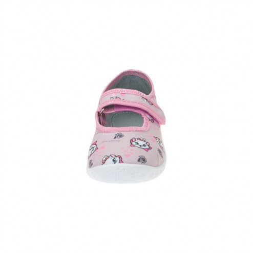 kapcie buty dziewczęce rozowe jasne kotki Dorotka D49