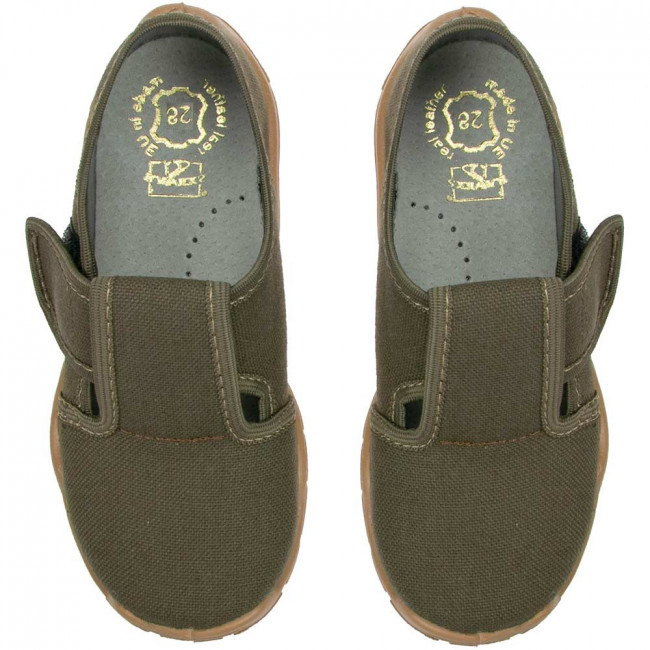 kapcie buty dzieciece do przedszkola i zlobka brązowe khaki gładkie