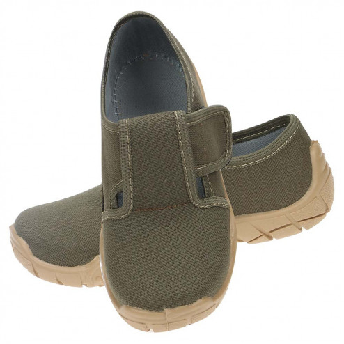 kapcie buty dzieciece do przedszkola i zlobka brązowe khaki gładkie