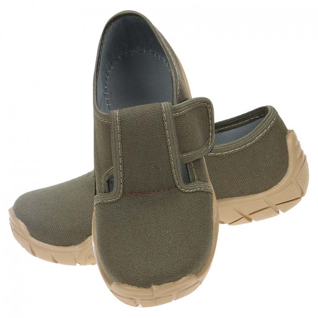 kapcie buty dzieciece do przedszkola i zlobka brązowe khaki gładkie