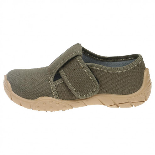 kapcie buty dzieciece do przedszkola i zlobka brązowe khaki gładkie
