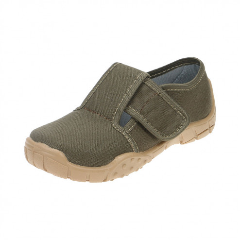 kapcie buty dzieciece do przedszkola i zlobka brązowe khaki gładkie