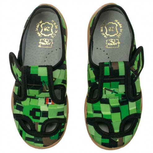 kapcie-trampki-buty-chlopiece-zielone-klocki-3d-minecraft-raweks-igor-i28