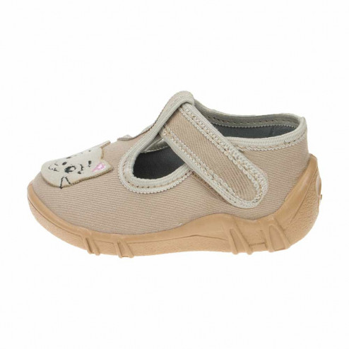 kapcie-buty-pantofle-dzieciece-bezowe-z-kotkiem-kicia-raweks-lena-L73