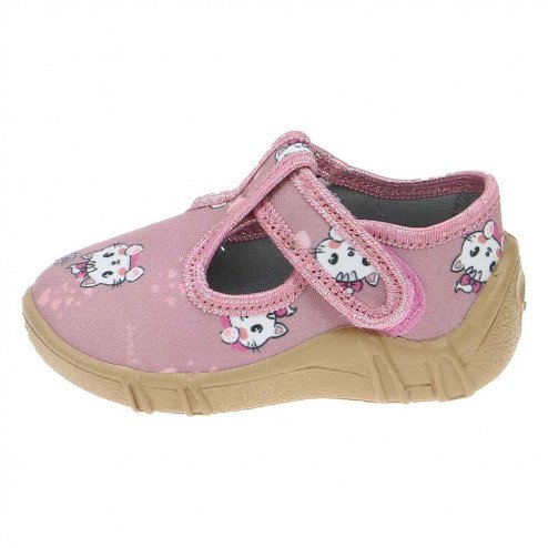 buty-kapcie-dziewczęce-pudrowo-różowe-bezowe-w-kotki-raweks-lena-L72