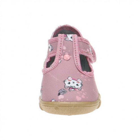 buty-kapcie-dziewczęce-pudrowo-różowe-bezowe-w-kotki-raweks-lena-L72 4