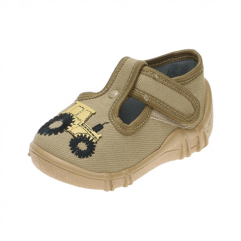 kapcie buty trampki dzieciece bezowe z traktorkiem raweks leon L65 5