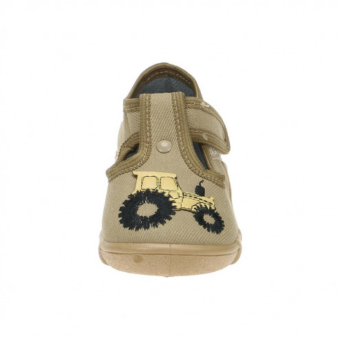 kapcie buty trampki dzieciece bezowe z traktorkiem raweks leon L65 5