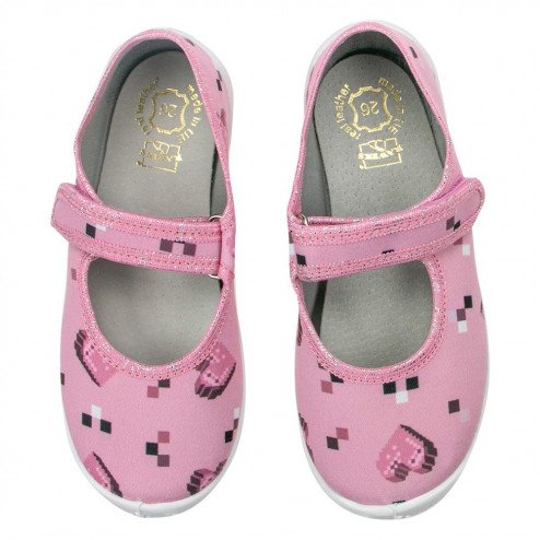 buty kapcie-baleriny-dziewczece-rozowe-serca-rozowe-raweks-dorotka-D52 1 a