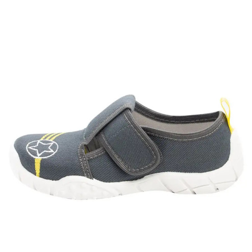 buty kapcie szkoły Raweks szare GŁADKIE bez wzoru Borys B19
