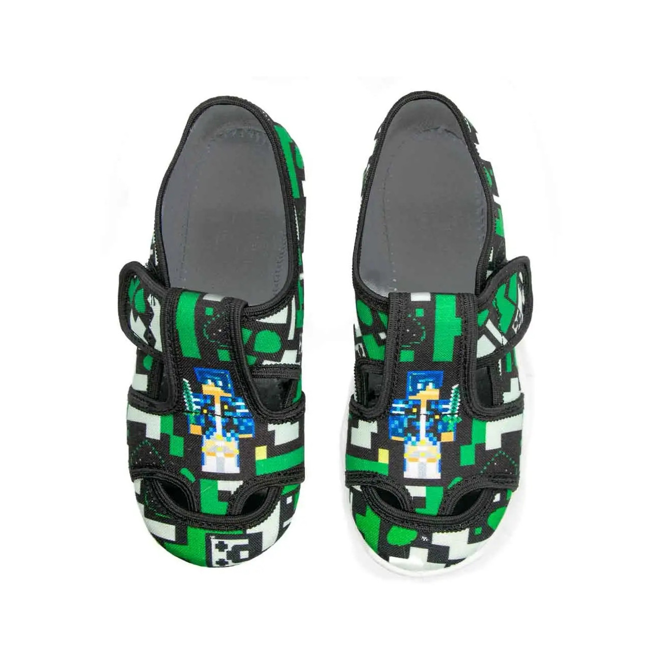 Kapcie buty wiosenne do przedszkola szkoły chłopięce Raweks IgorI11 minecraft czarno zielone Kapcie buty wiosenne do przedszkola szkoły chłopięce Raweks IgorI11 minecraft czarno zielone