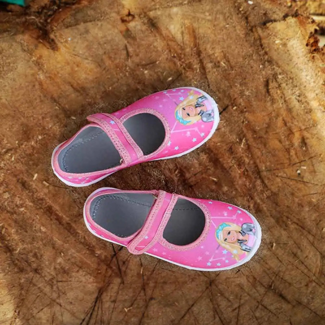 buty-dziewczece-Raweks-baleriny-na-rzep-Raweks-rozowe-z-lalką-barbie