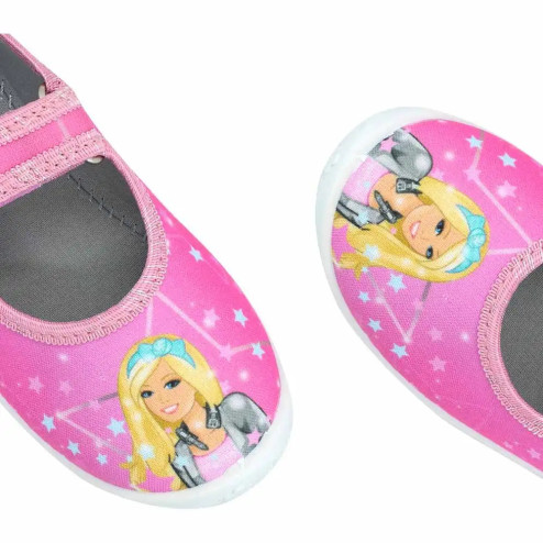buty-dziewczece-Raweks-baleriny-na-rzep-Raweks-rozowe-z-lalką-barbie