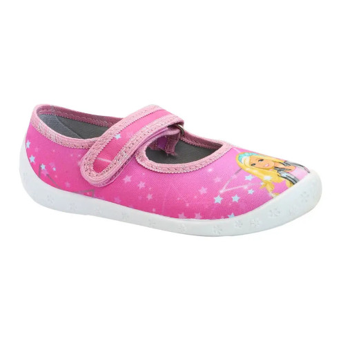 buty-dziewczece-Raweks-baleriny-na-rzep-Raweks-rozowe-z-lalką-barbie