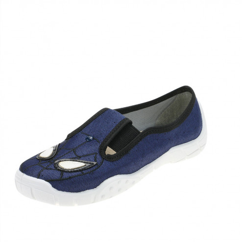 kapcie-buty-chlopiece-granatowe-spider-oczy-z-gumka-Krzys-K05